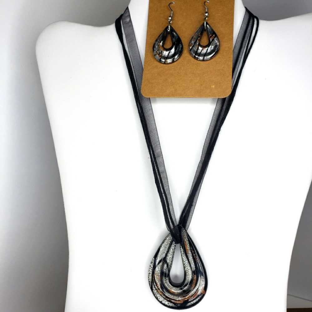 Dichroic Glass Necklace Set